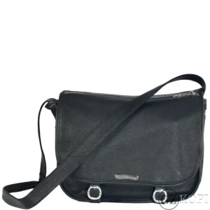 CHROME HEARTS クロムハーツ ソフト ショルダー メッセンジャー バッグ レザー ブラック メンズ シルバー925