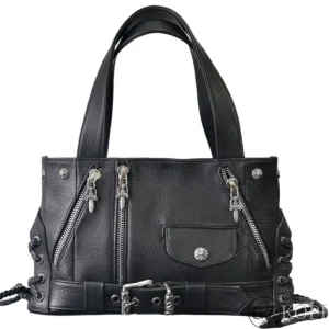 クロムハーツ CHROME HEARTS JJディーンバッグ ライダースジャケット風 レザー 925シルバー レディース ハンドバッグ