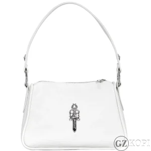 CHROME HEARTS クロムハーツ 新品 ホワイト チキンナゲット ハンドバッグ ダガー CHプラス レザー シルバー925