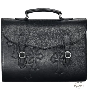 クロムハーツ CHROME HEARTS ビジネスバッグ レザー ブラック 925シルバー メンズ 書類バッグ