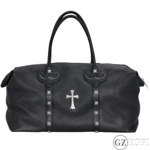 CHROME HEARTS クロムハーツ ラージモニカ バッグ ダガージップ ラージクロス レザー SV925 ブラック