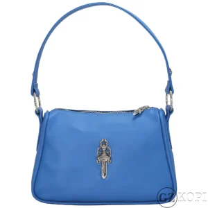 CHROME HEARTS クロムハーツ ブルー チキンナゲット ハンドバッグ ダガー CHプラス レザー シルバー925