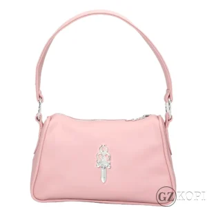 CHROME HEARTS クロムハーツ ピンク チキンナゲット ハンドバッグ ダガー CHプラス レザー シルバー925