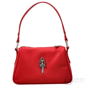 CHROME HEARTS クロムハーツ レッド チキンナゲット ハンドバッグ ダガー CHプラス レザー シルバー925