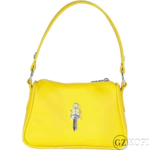 CHROME HEARTS クロムハーツ イエロー チキンナゲット ハンドバッグ ダガー CHプラス レザー シルバー925