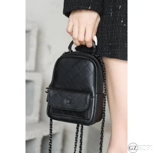 Chanel シャネル クラシック ミニバックパック AP3753 25C｜Haasカーフスキン × ブラックメタル金具【高品質コピー】
