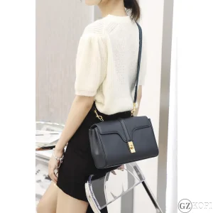 セリーヌ CELINE ティーン ソフト16 Teen Soft 16 196853 カーフスキン ブラック 2WAY ショルダーバッグ【高品質コピー】