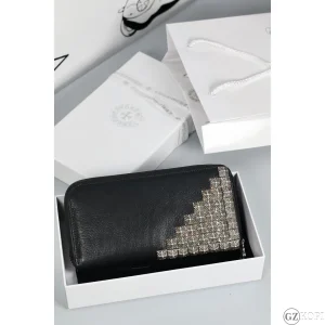 クロムハーツ（Chrome Hearts）ボックスクロス ピラミッドスタッズ 長財布｜REC F BOX CROSS ウォレット ブラックレザー