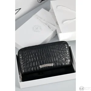 クロムハーツ（Chrome Hearts）REC F ZIP ALLIGATOR｜アリゲーター レザー 長財布 ラウンドジップ ブラック×シルバー