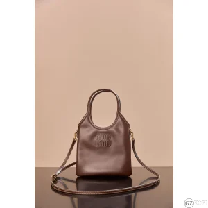 ミュウミュウ（Miu Miu） IVY レザー ミニ ハンドバッグ 5BA281_ACRW｜ブラウン