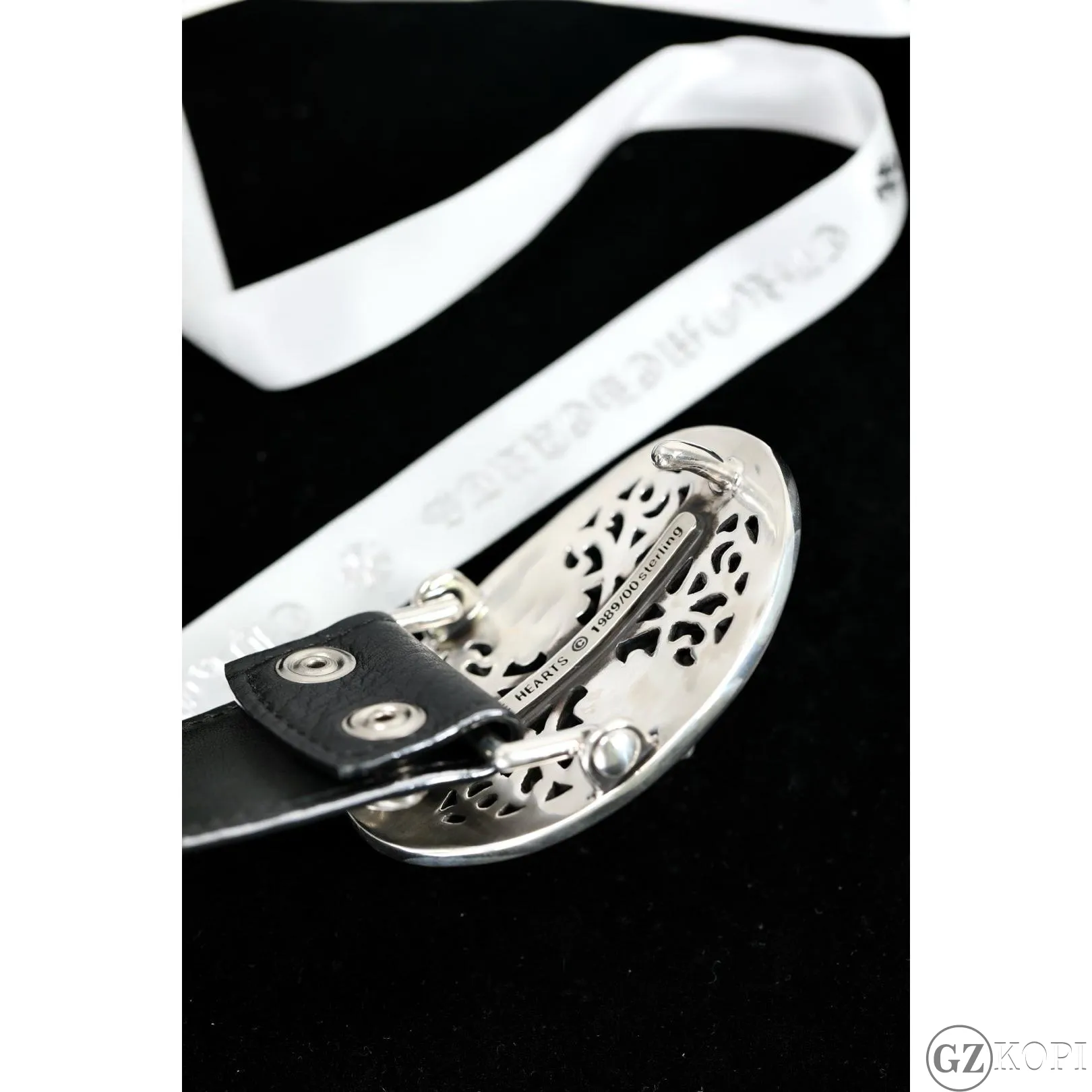クロムハーツ CHROME HEARTS クラシック オーバル クロス バックル ベルト シルバー925 & レザー - 画像 (5)