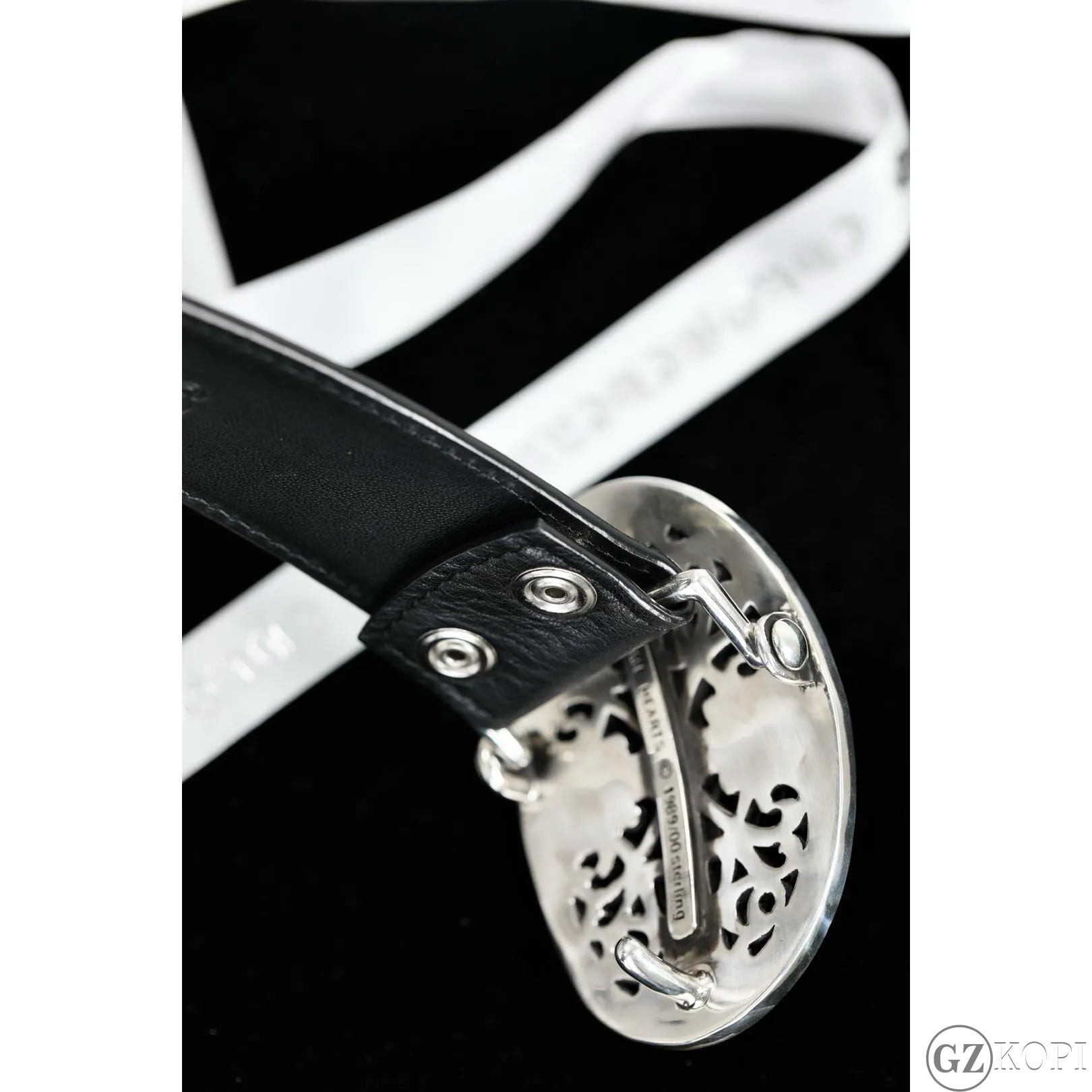 クロムハーツ CHROME HEARTS クラシック オーバル クロス バックル ベルト シルバー925 & レザー - 画像 (6)