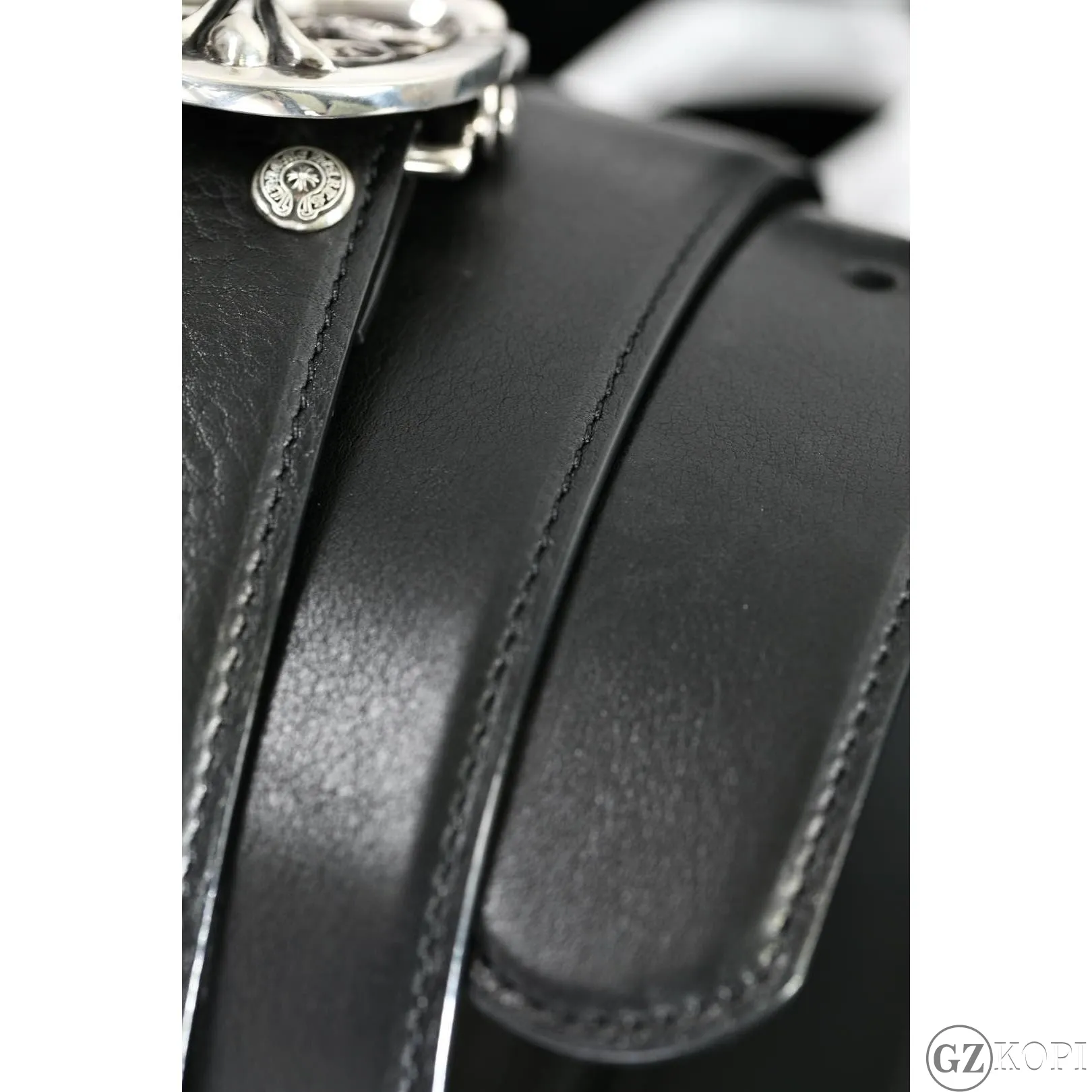 クロムハーツ CHROME HEARTS クラシック オーバル クロス バックル ベルト シルバー925 & レザー - 画像 (8)