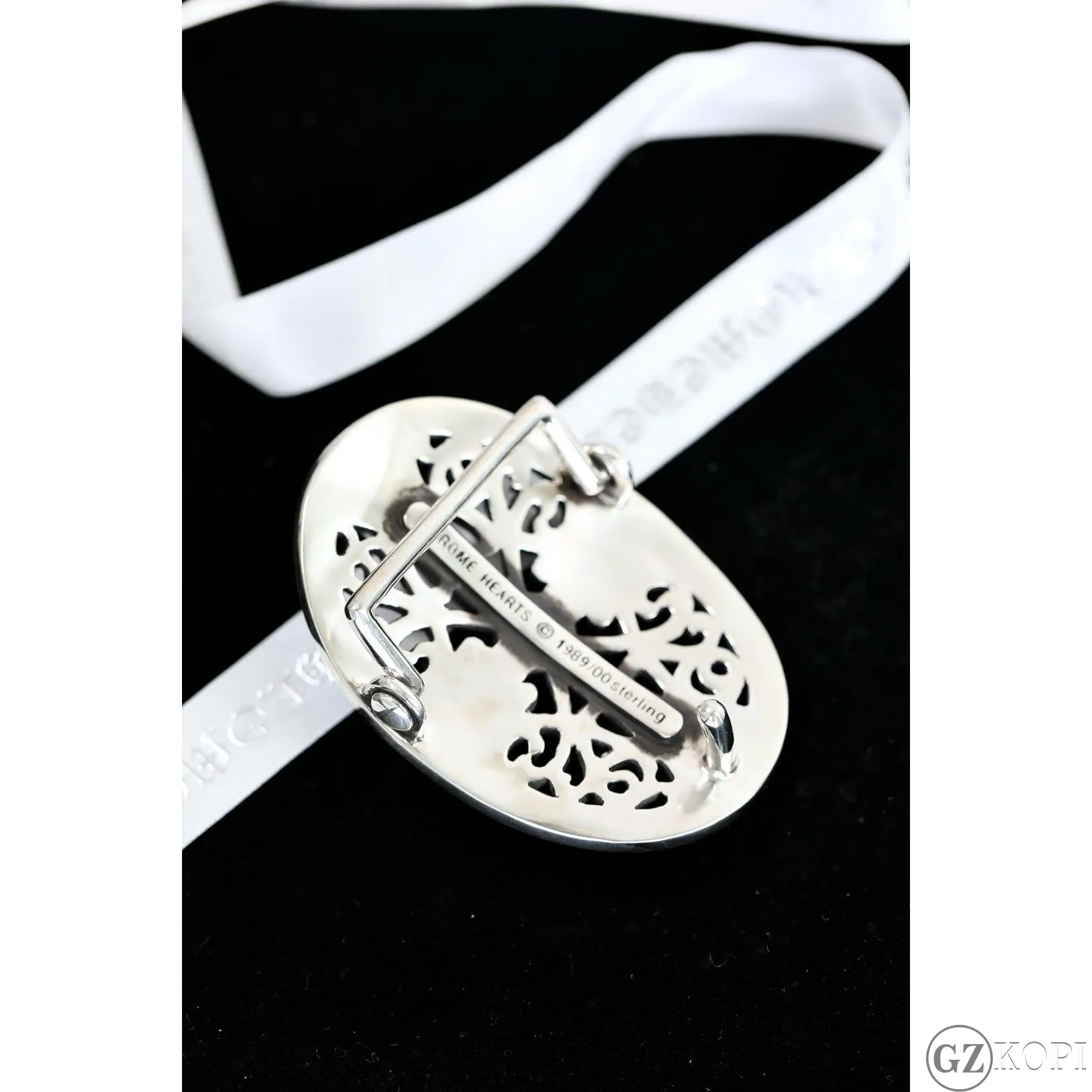 クロムハーツ CHROME HEARTS クラシック オーバル クロス バックル ベルト シルバー925 & レザー - 画像 (9)