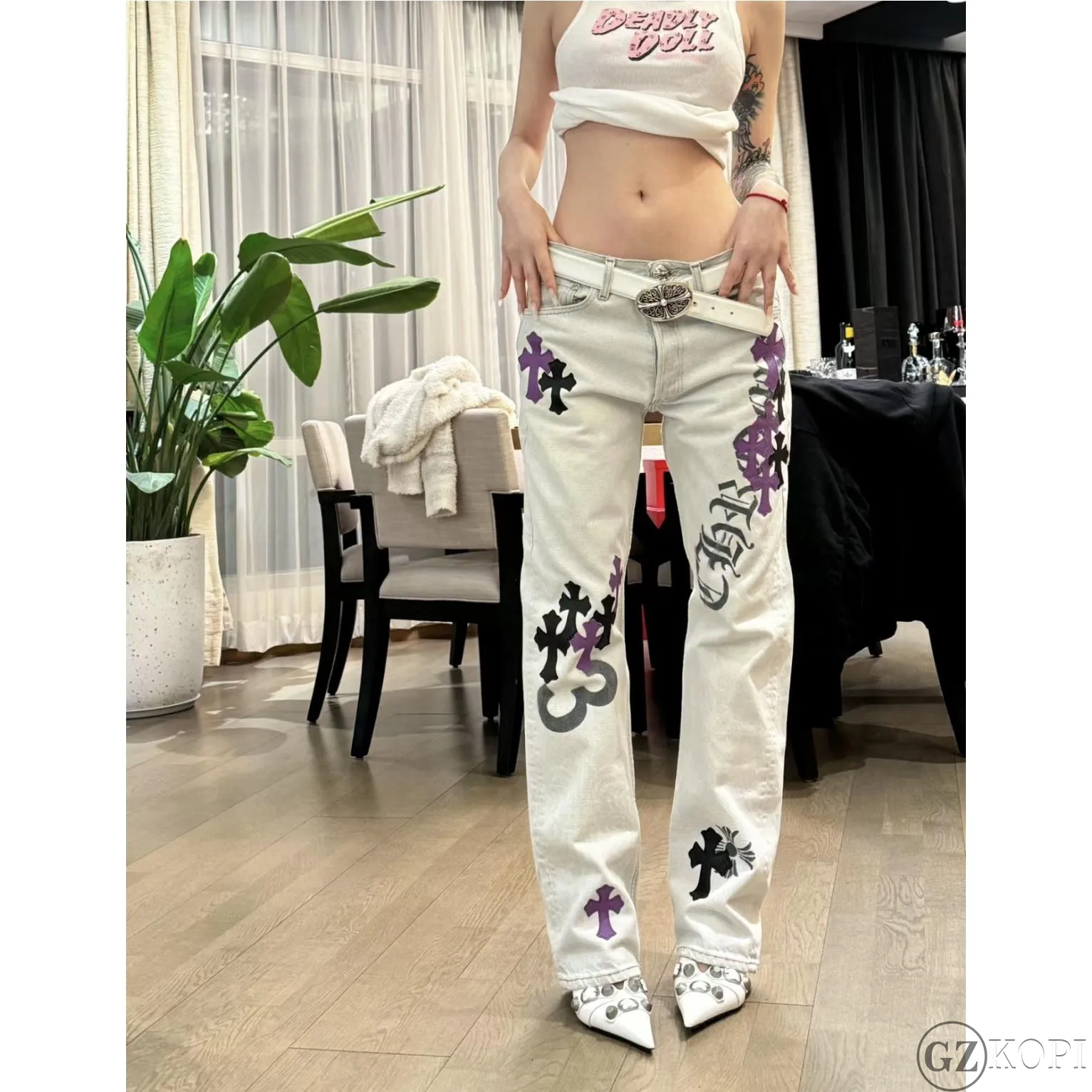 クロムハーツ CHROME HEARTS クラシック オーバル クロス バックル ベルト シルバー925 & レザー - 画像 (11)